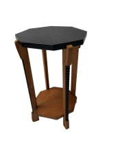 Art Deco Amsterdamse School Octagonal Pedestal Table, 1920s